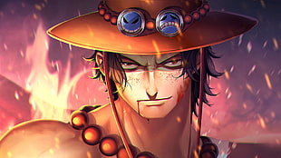 red and black metal candle holder, anime, One Piece, Portgas D. Ace HD wallpaper