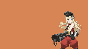 girl holding black gun anime character HD wallpaper