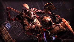 soldier fighting against zombie digital wallpaper, Necromorphs, Dead Space, Dead Space 3