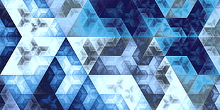 blue and white abstract illustration HD wallpaper