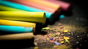 assorted-color chalks, chalk, colorful HD wallpaper