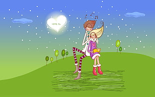 boy and girl illustration