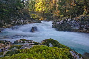 time lapse photo of flowing river during daytime HD wallpaper