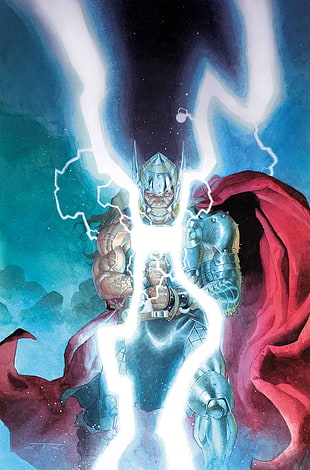 Marvel Thor illustration, comic art, comics, Thor HD wallpaper