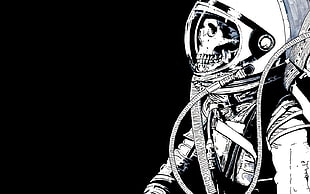 black and white astronaut wallpaper