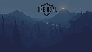 mountain with text overlay, One Goal HD wallpaper