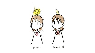girl with chicks on head illustration