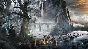 The Hobbit An Unexpected Journey wallpaper, movies, Bilbo Baggins, bridge, waterfall