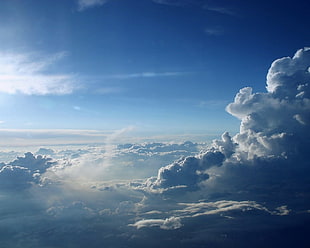 aerial photography of white clouds HD wallpaper