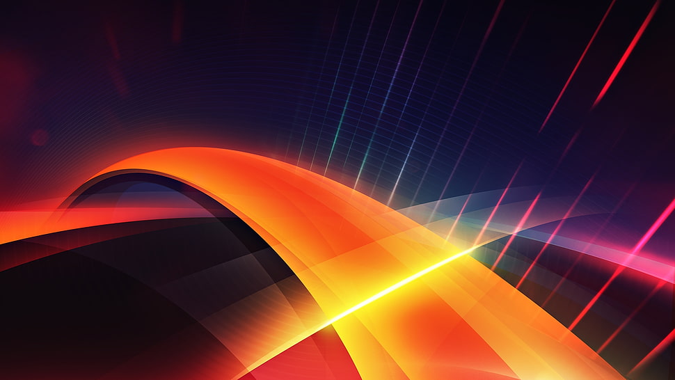 orange, blue and red image HD wallpaper