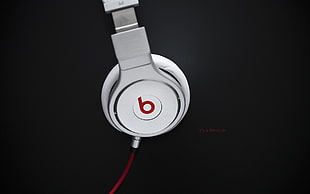 silver Beats by Dr. Dre headphones HD wallpaper