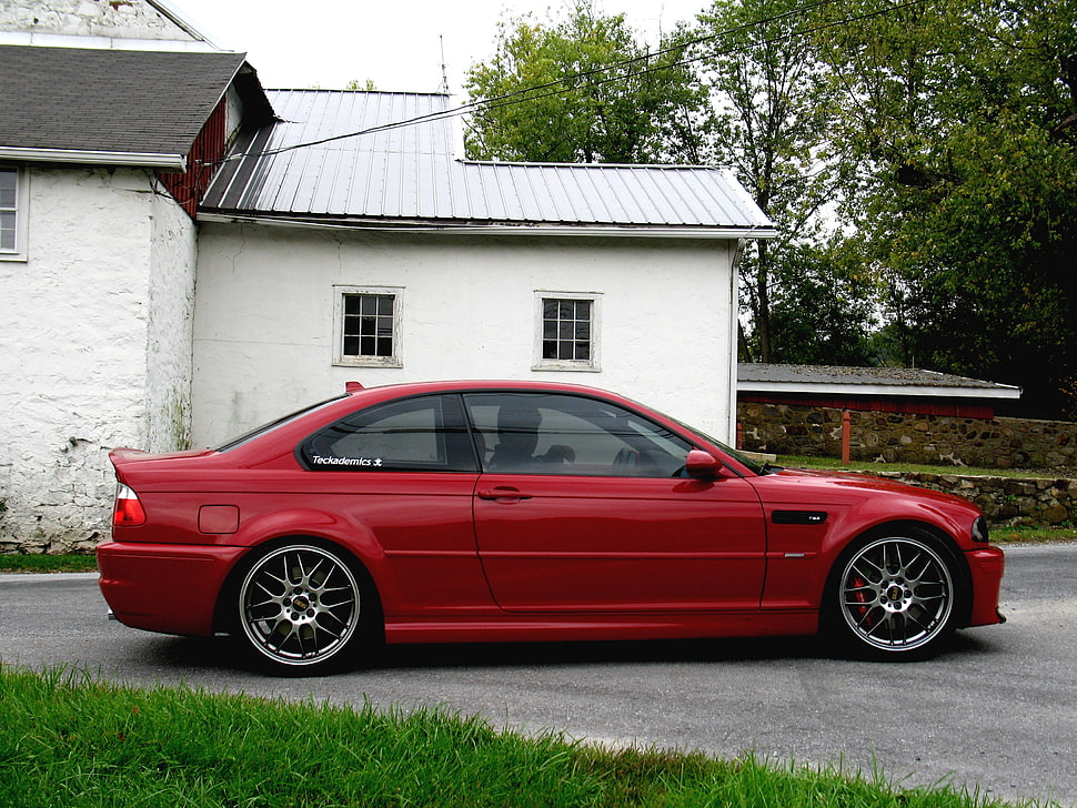 red coupe, car HD wallpaper