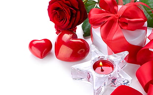 red tealight candles with Roses