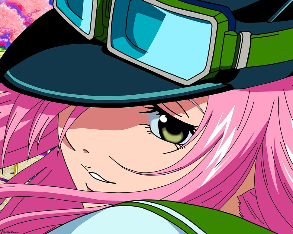 female anime character with pink hair HD wallpaper
