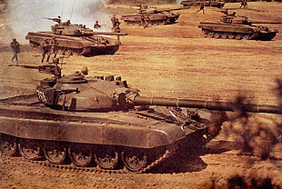 brown war tank, warsaw pact, tank, Soviet Union, t-72 HD wallpaper