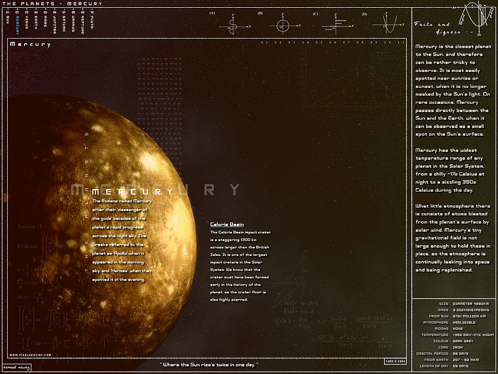 infographics, planet, Mercury HD wallpaper