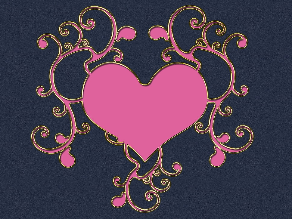 pink heart themed decor HD wallpaper
