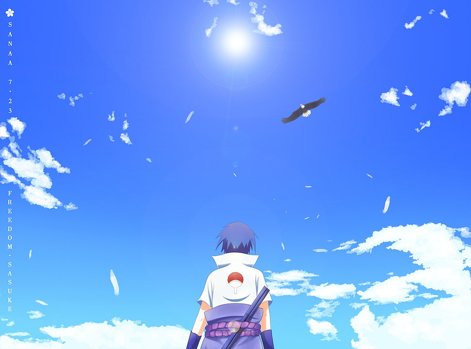 Uchiha Sasuke, Naruto Shippuuden, anime, Uchiha Sasuke, clouds HD wallpaper