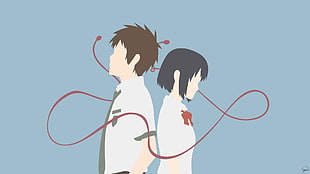 man and woman standing illustration