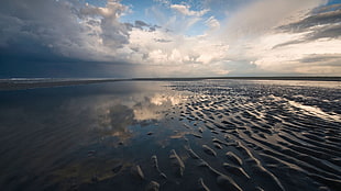 sea and clouds photography, reflection, clouds, sky HD wallpaper