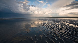 sea and clouds photography, reflection, clouds, sky