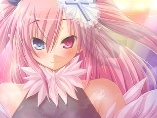 pink haired girl anime character HD wallpaper