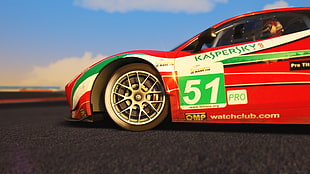 red and white car, car, video games, racing simulators, Assetto Corsa