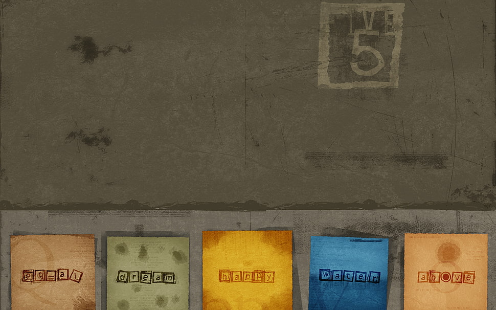 five box on gray concrete floor HD wallpaper