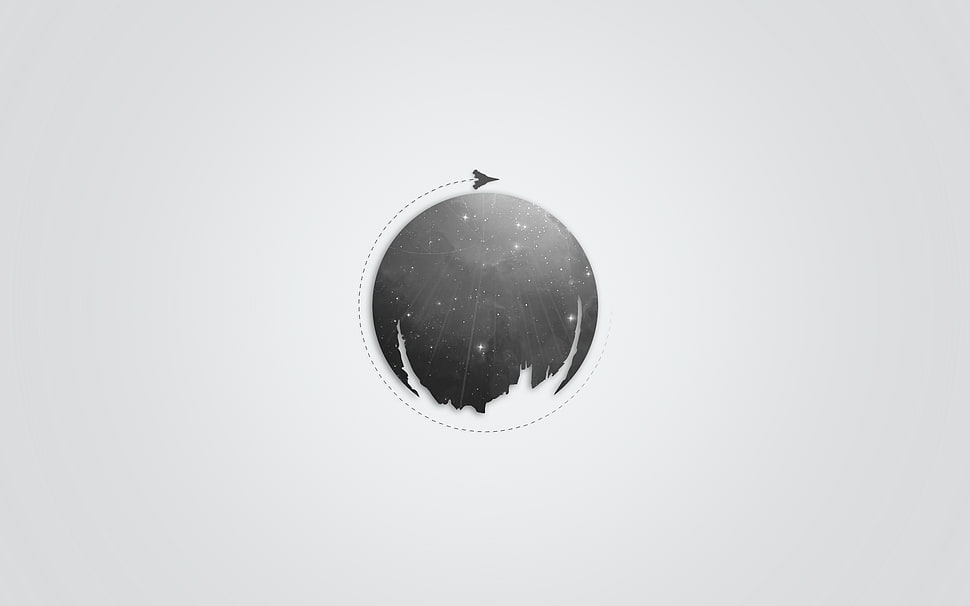 round gray and black abstract illustration HD wallpaper
