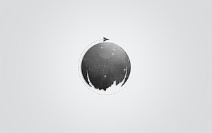 round gray and black abstract illustration