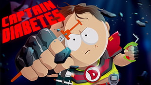 Captain Diabetes digital wallpaper, South Park, video games, South Park: Fractured But Whole, humor HD wallpaper