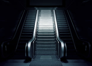 grey escalator HD wallpaper