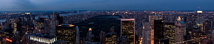 panoramic photo of buildings, New York City, triple screen HD wallpaper