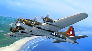 gray airplane, aircraft, military aircraft, Bomber HD wallpaper
