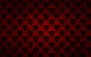 black and red heart printed textile