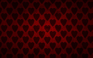 black and red heart printed textile
