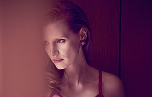 women's red top, Jessica Chastain, 2018, HD