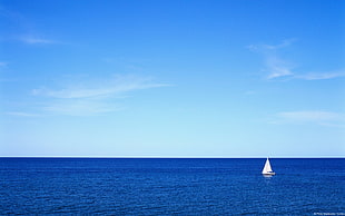 white sailboat, photography, sea, water, boat