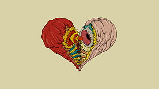 multicolored heart clip-art, heart, psychedelic