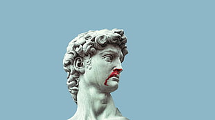 statue of David, Statue of David, marble, blood