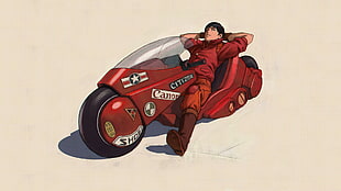 black haired male anime character illustration, digital art, fantasy art, artwork, Akira