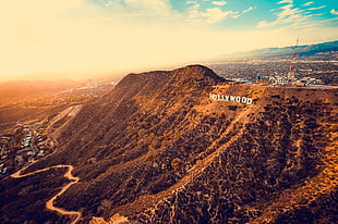 Hollywood Sign during golden hour HD wallpaper