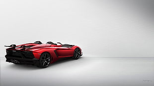 red coupe die-cast model, Lamborghini Aventador, red cars, vehicle, Lamborghini