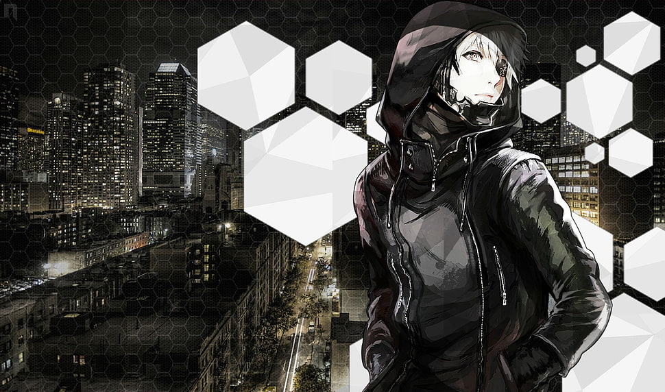 white haired anime character, anime, cyberpunk, Tokyo Ghoul HD wallpaper