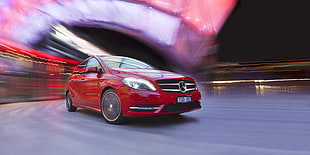 photo of red Mercedes-Benz car HD wallpaper