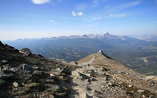 person showing mountain landscape