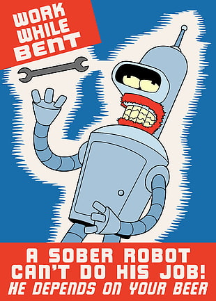 A Sober Robot job illustratiopn, Bender, Futurama