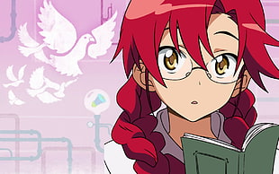 red-haired female anime character illustration, Tengen Toppa Gurren Lagann