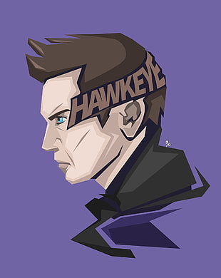 Hawkeye illustration, Marvel Heroes, Hawkeye, purple background, Marvel Comics