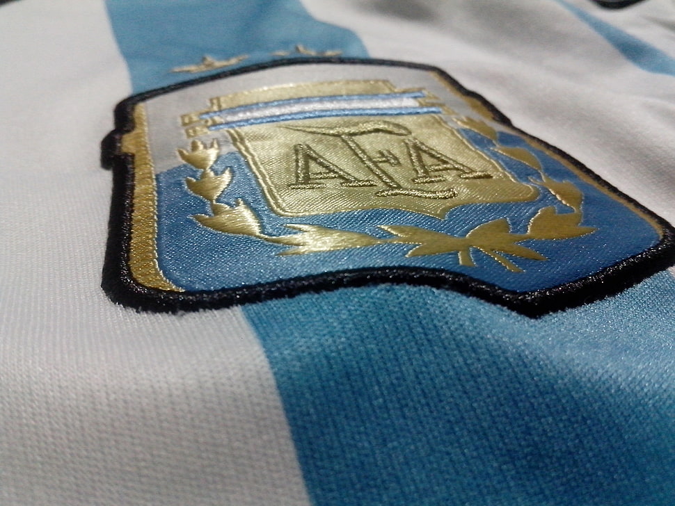 blue and gold patch, Argentina HD wallpaper